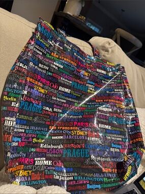 Paperchase graphic international city tote bag coated